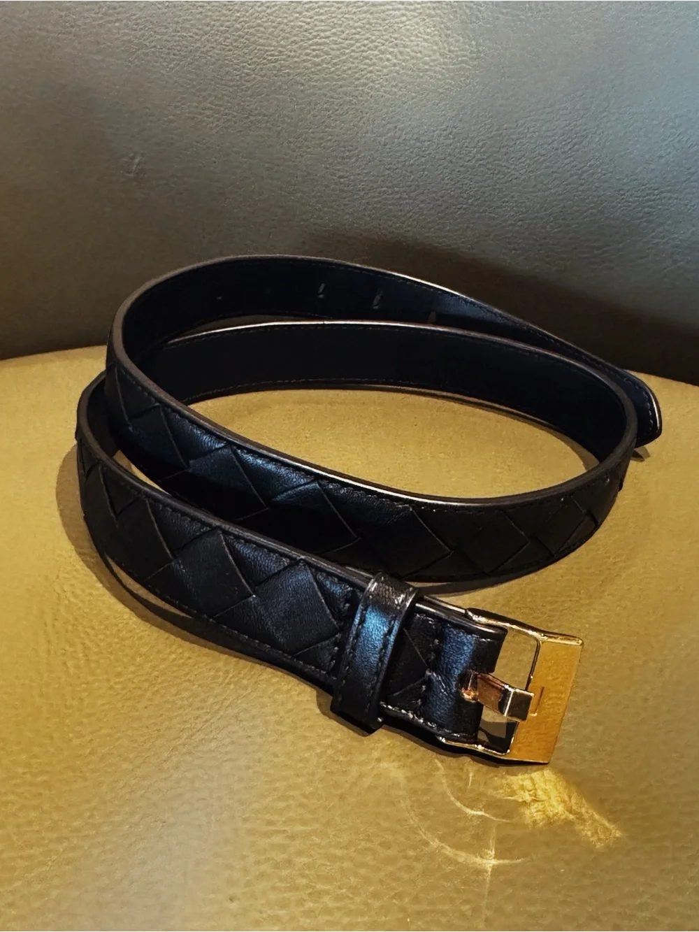 BOTTEGA VENETA Intrecciato leather belt
